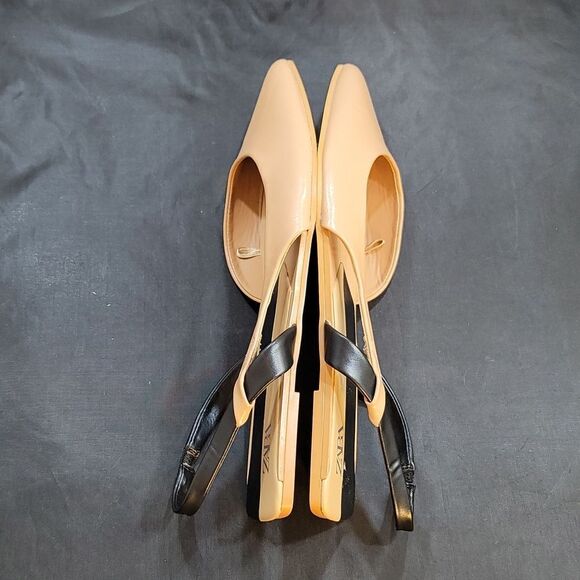 BRAND NEW ZARA SLINGBACK POINTED TOE MULE SANDAL - Picture 5 of 16